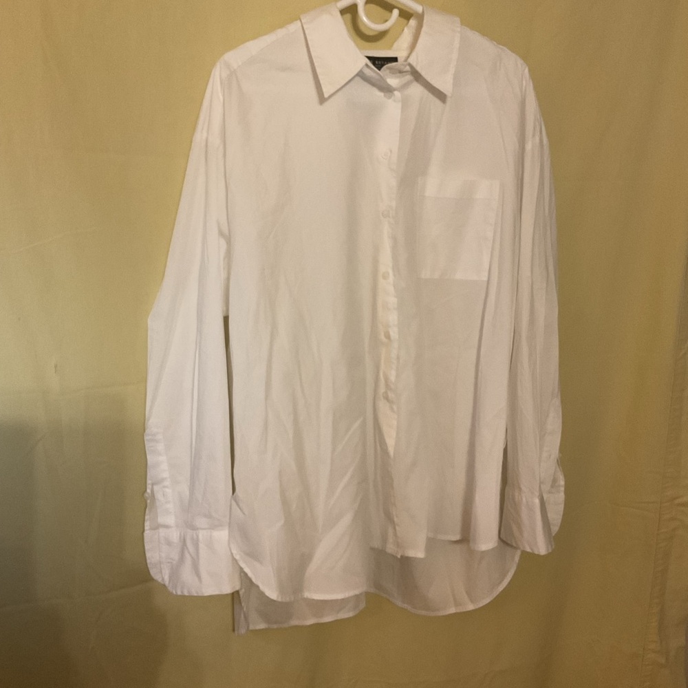 Lane Bryant White Button Down Shirt Relaxed Fit